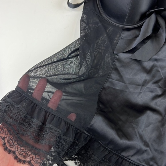 La Senza  Black Push Up Corset Baby Doll with Clips - Picture 7 of 11